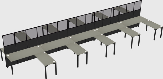 Shared l-shape cubicle