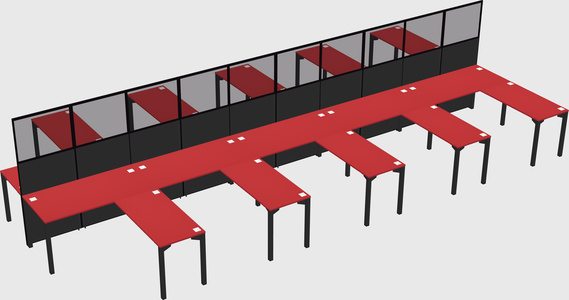 Shared l-shape cubicle