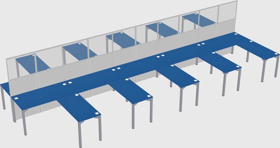 Shared l-shape cubicle