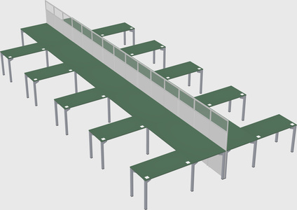 Shared l-shape cubicle