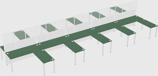 Shared l-shape cubicle