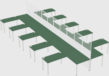 Shared l-shape cubicle