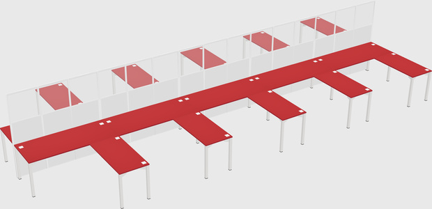 Shared l-shape cubicle