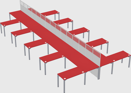 Shared l-shape cubicle