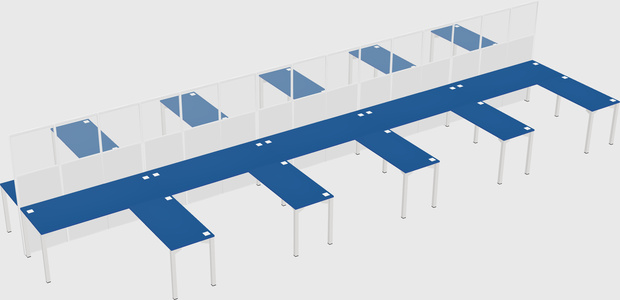 Shared l-shape cubicle