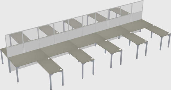 Shared l-shape cubicle