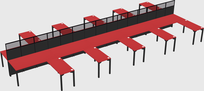 Shared l-shape cubicle
