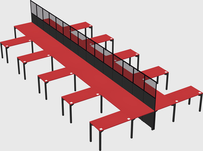 Shared l-shape cubicle
