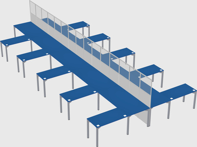 Shared l-shape cubicle