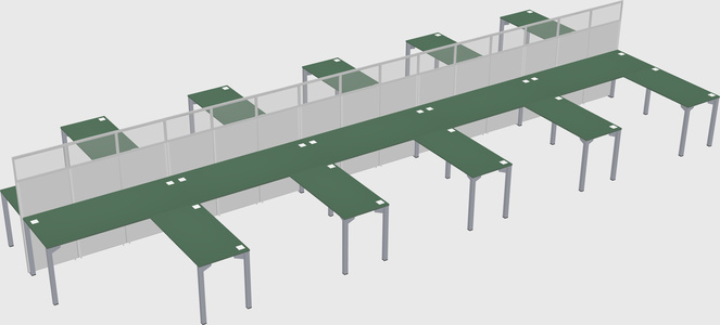 Shared l-shape cubicle