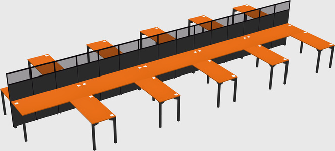 Shared l-shape cubicle