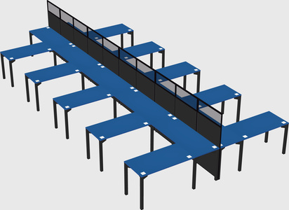 Shared l-shape cubicle