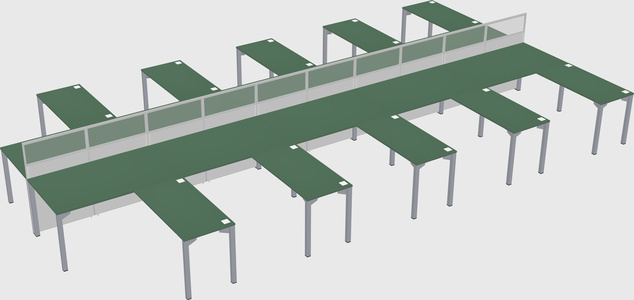 Shared l-shape cubicle