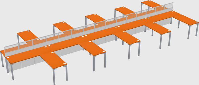 Shared l-shape cubicle
