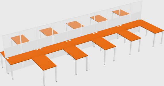 Shared l-shape cubicle