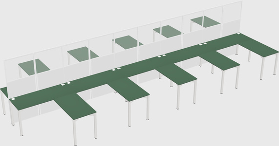 Shared l-shape cubicle
