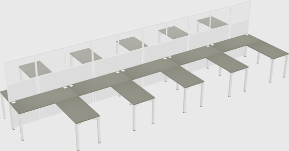 Shared l-shape cubicle