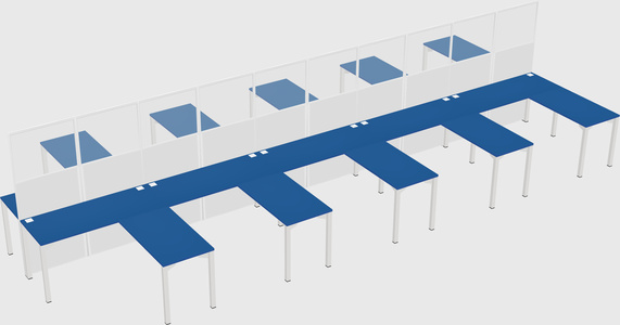 Shared l-shape cubicle