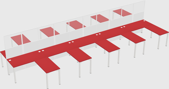 Shared l-shape cubicle