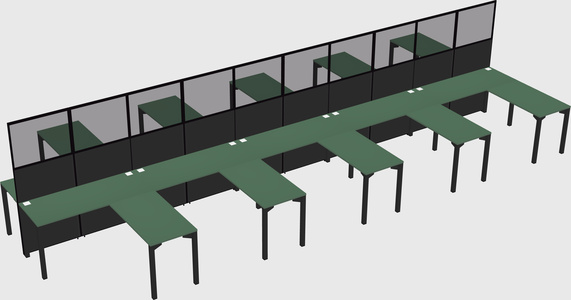 Shared l-shape cubicle