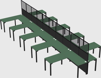 Shared l-shape cubicle