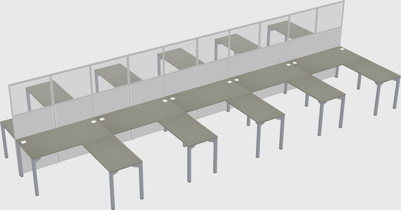 Shared l-shape cubicle