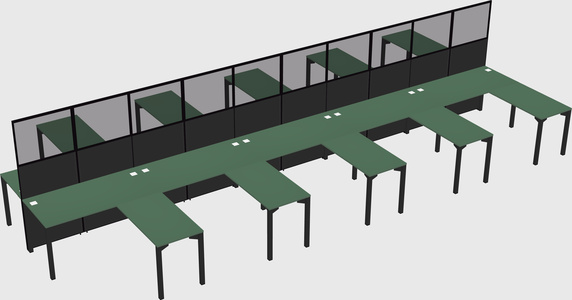 Shared l-shape cubicle