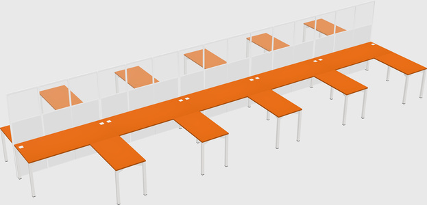 Shared l-shape cubicle