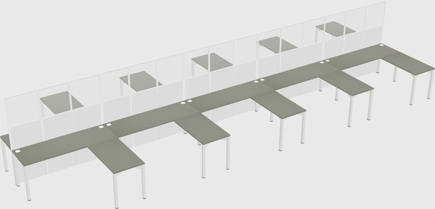 Shared l-shape cubicle