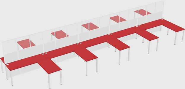 Shared l-shape cubicle