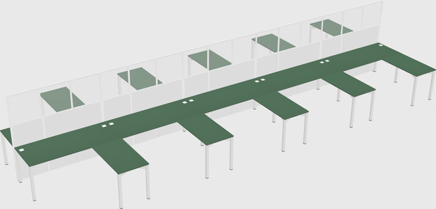 Shared l-shape cubicle