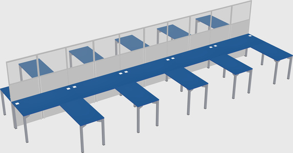 Shared l-shape cubicle