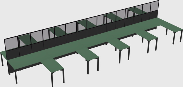 Shared l-shape cubicle