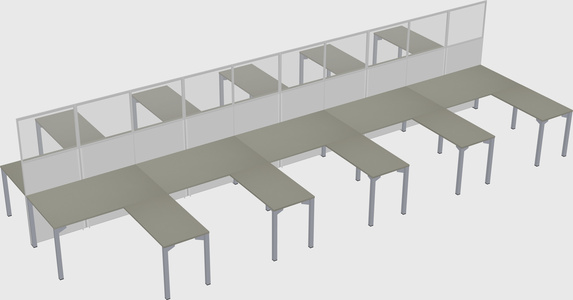 Shared l-shape cubicle