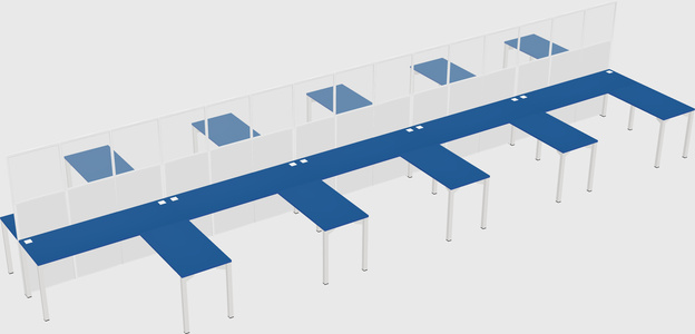 Shared l-shape cubicle