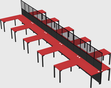 Shared l-shape cubicle