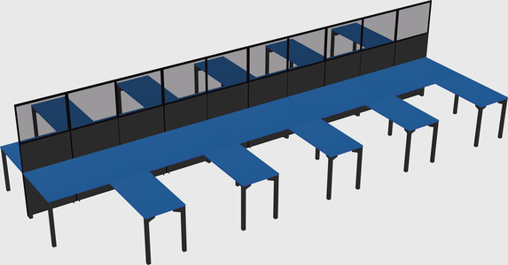 Shared l-shape cubicle