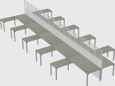 Shared l-shape cubicle