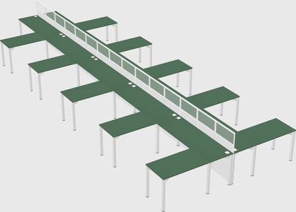 Shared l-shape cubicle