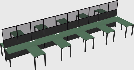 Shared l-shape cubicle