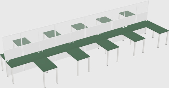 Shared l-shape cubicle