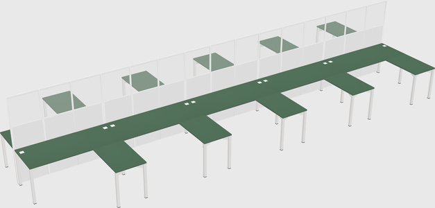 Shared l-shape cubicle