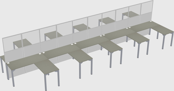 Shared l-shape cubicle