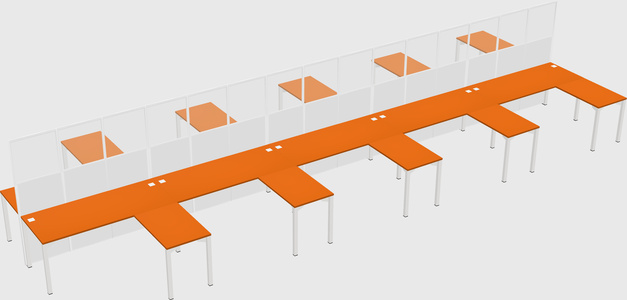 Shared l-shape cubicle