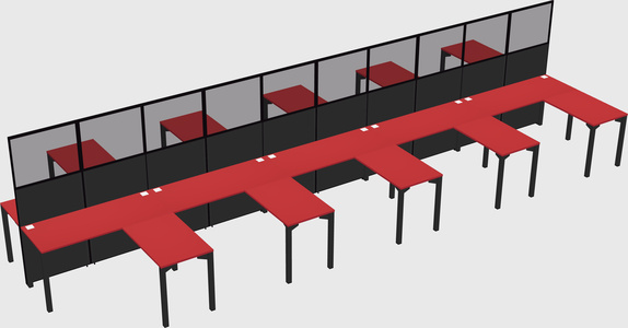 Shared l-shape cubicle