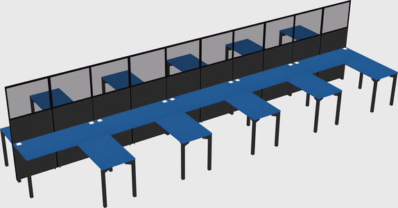 Shared l-shape cubicle