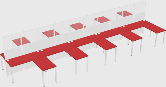 Shared l-shape cubicle