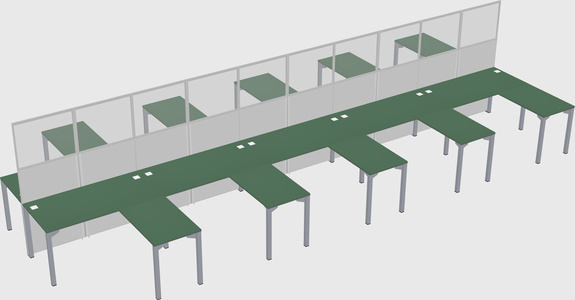 Shared l-shape cubicle