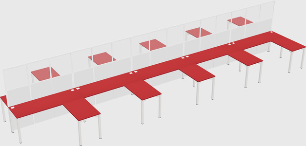 Shared l-shape cubicle