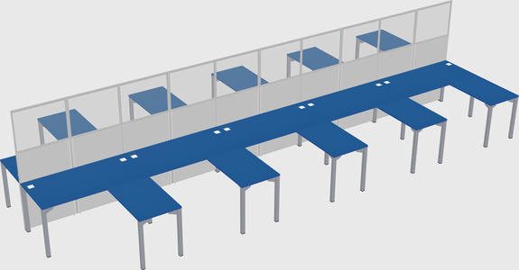 Shared l-shape cubicle